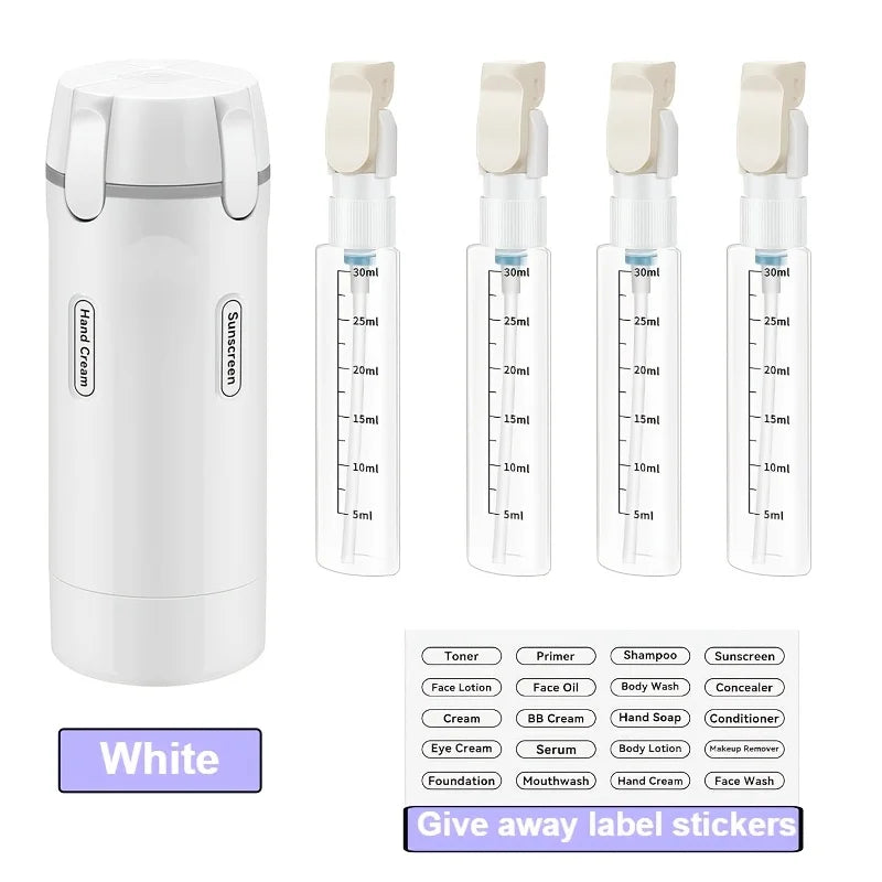 4-in-1 Refillable Travel Dispenser Bottle
