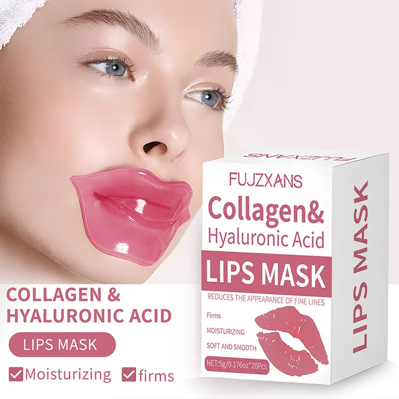 Pink Collagen Lip Mask Patches – Hydrating & Moisturising Lip Treatment (20 Pack)
